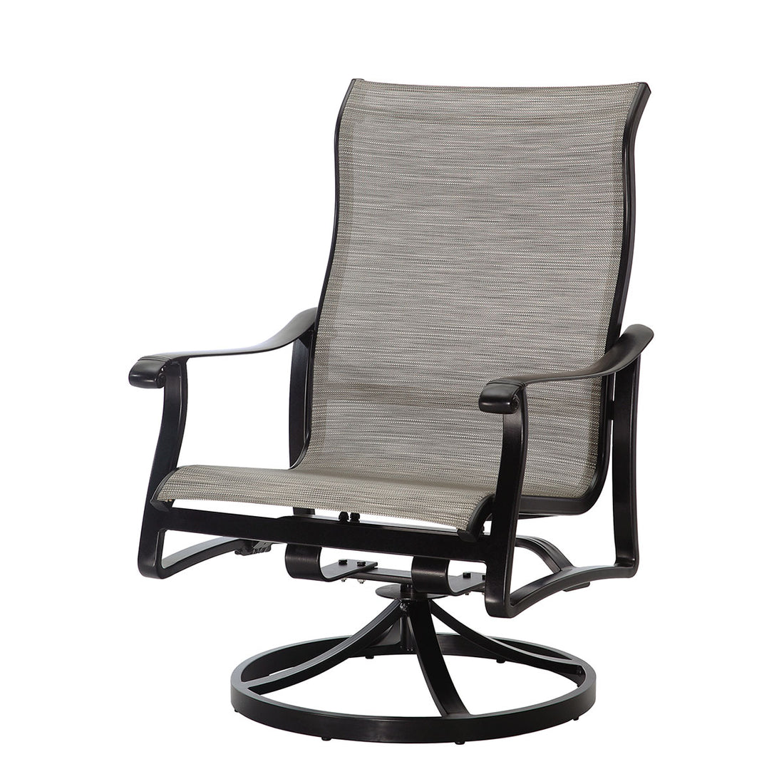 Gensun Lucerne Sling High Back Swivel Rocking Lounge Chair in Midnight Gold
