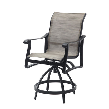 Gensun Lucerne Sling Swivel Balcony Stool in Midnight Gold