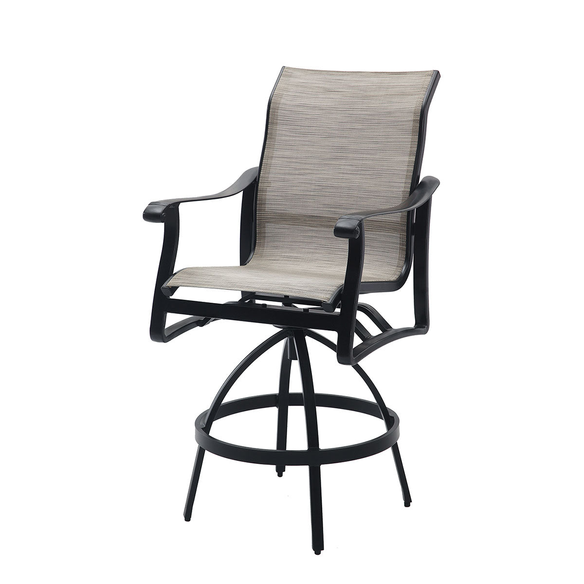Gensun Lucerne Sling Swivel Bar Stool in Midnight Gold