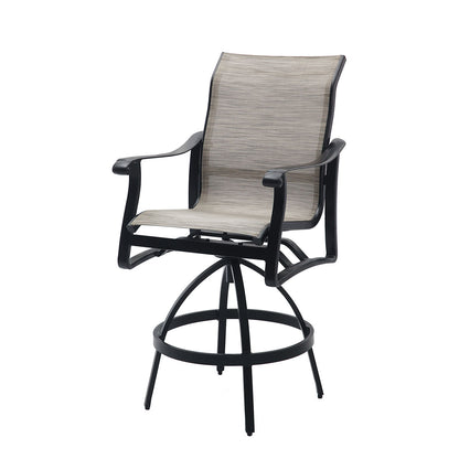 Gensun Lucerne Sling Swivel Bar Stool in Midnight Gold