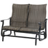 Gensun Lucerne Woven High Back Loveseat Glider in Midnight Gold