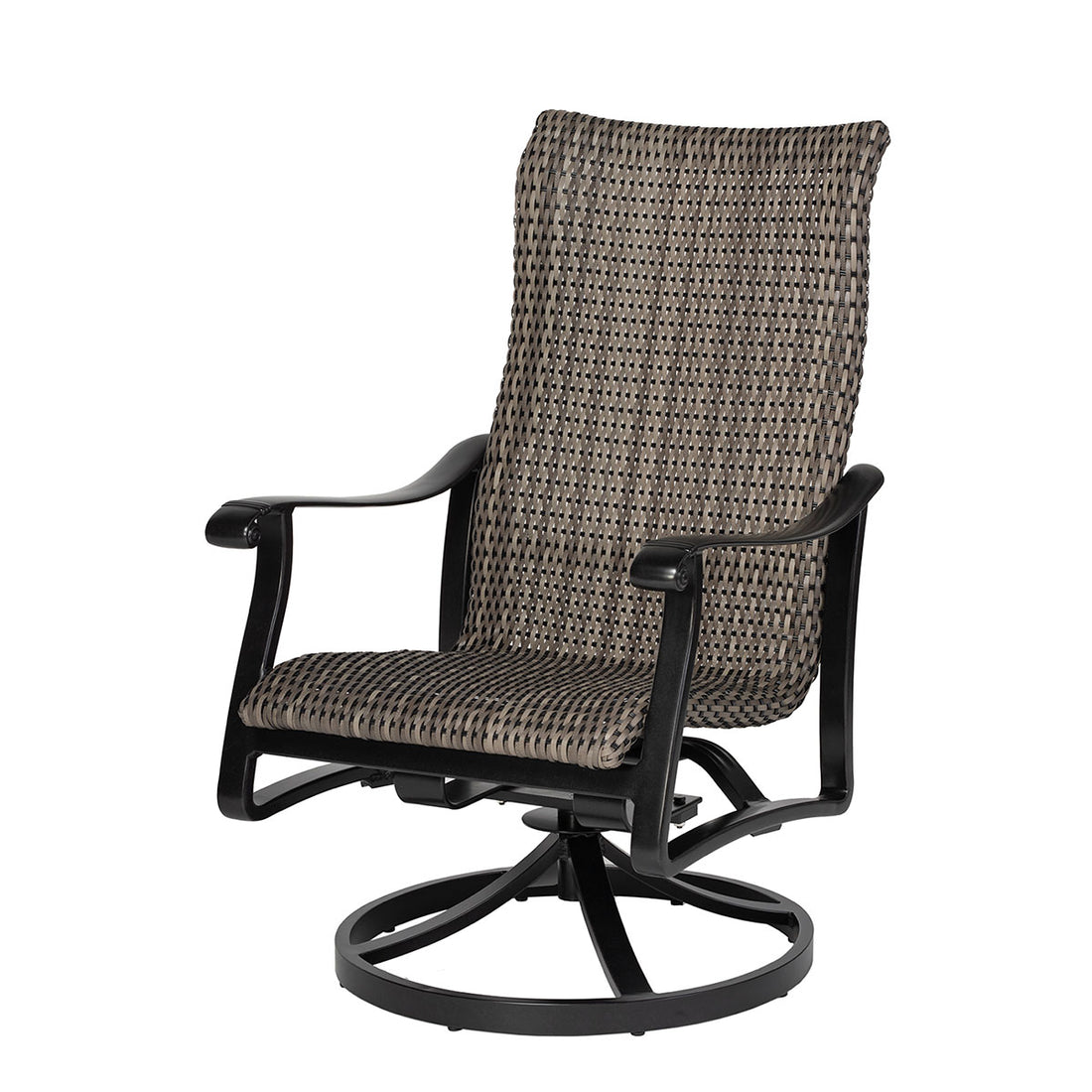 Gensun Lucerne Woven High Back Swivel Rocker in Midnight Gold