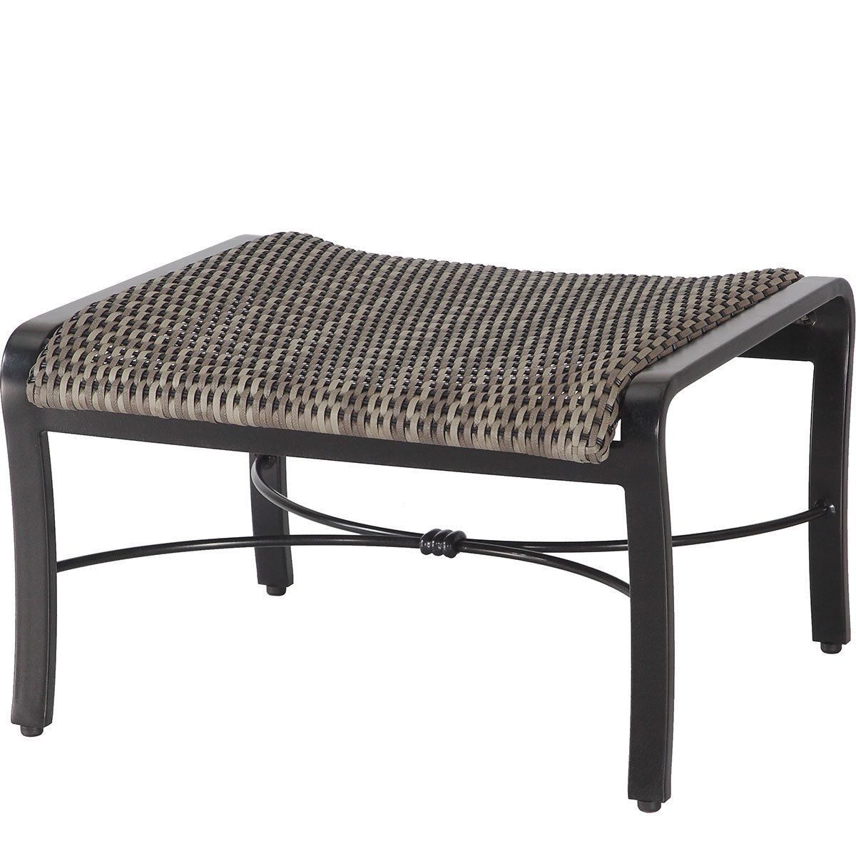 Gensun Lucerne Woven Ottoman in Midnight Gold