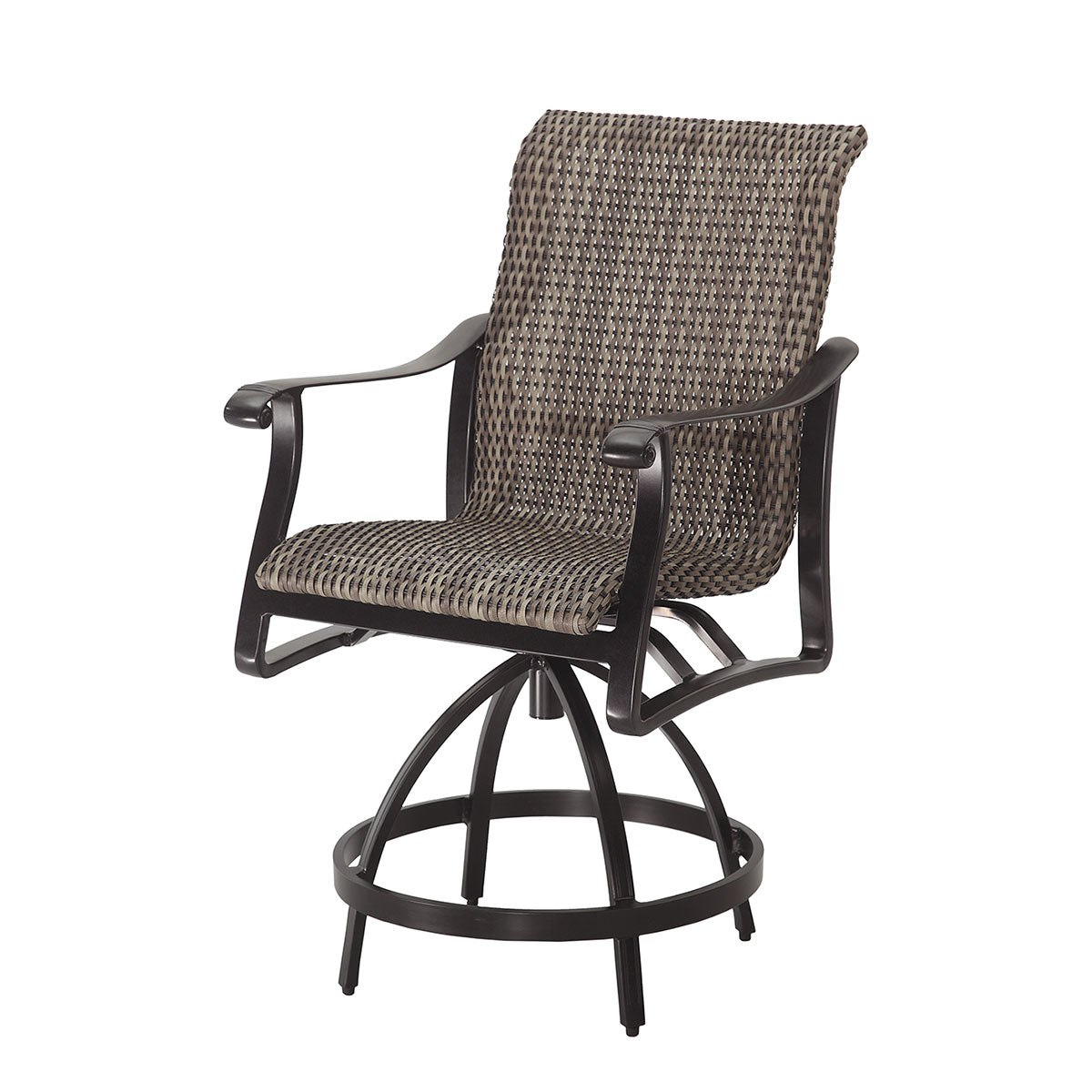 Gensun Lucerne Woven Swivel Balcony Stool in Midnight Gold