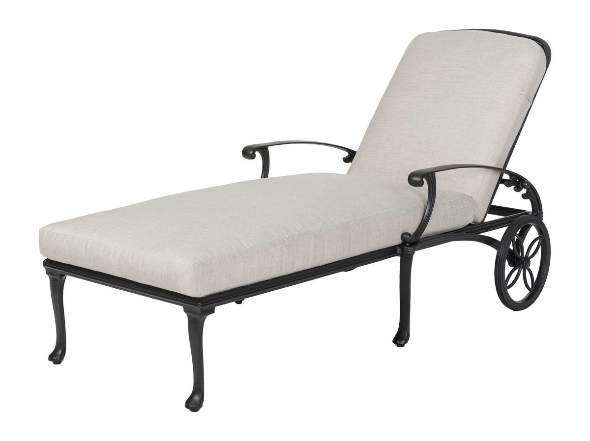 Gensun Michigan Cushion Chaise Lounge in Black