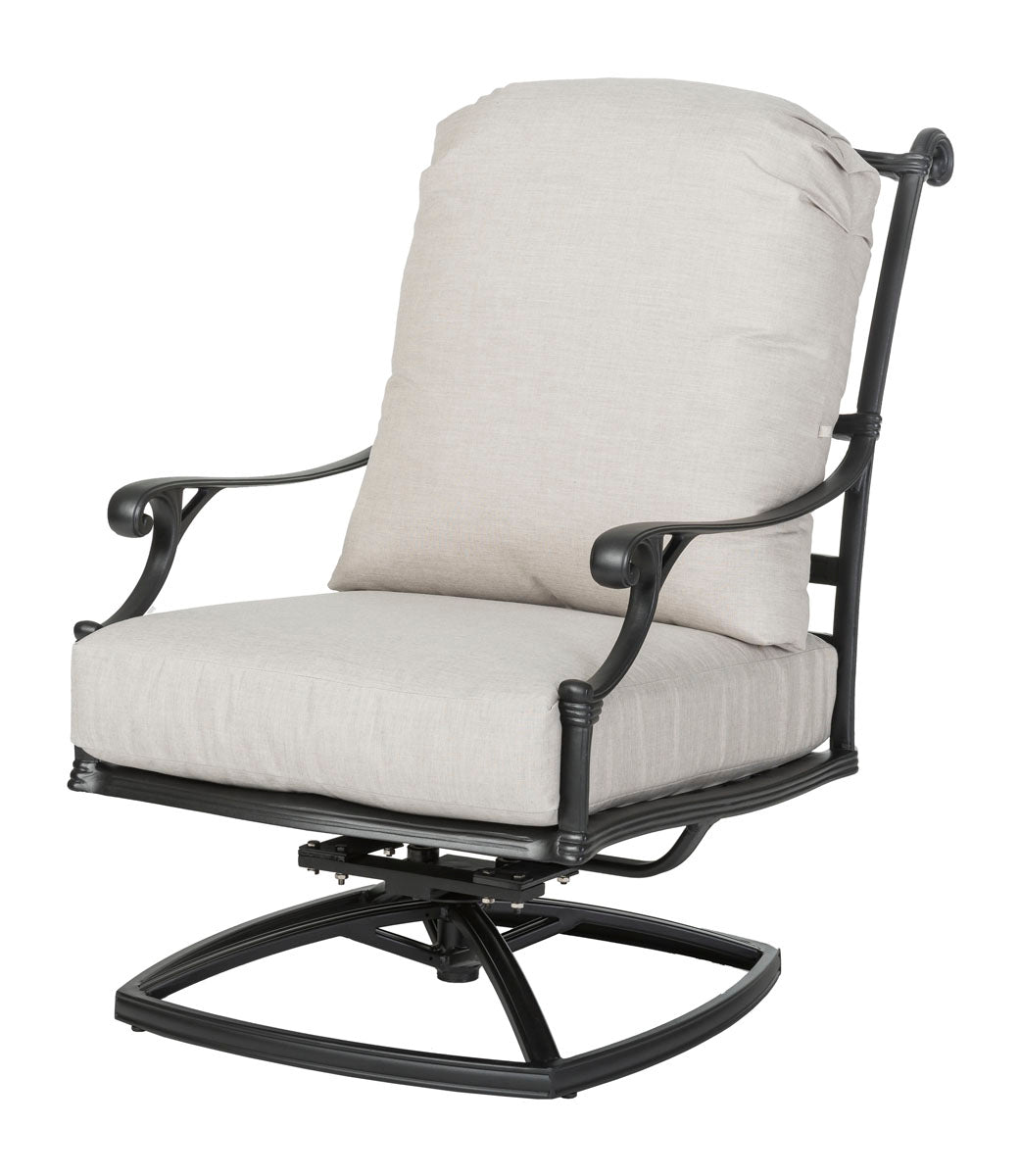 Gensun Michigan Cushion High Back Swivel Rocking Lounge Chair in Black