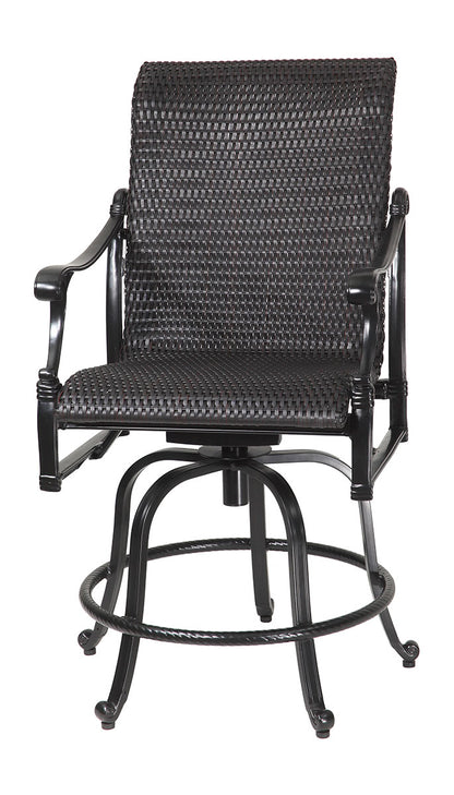 Gensun Michigan Woven Swivel Rocking Balcony Stool in Carbon