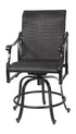 Gensun Michigan Woven Swivel Rocking Balcony Stool in Carbon