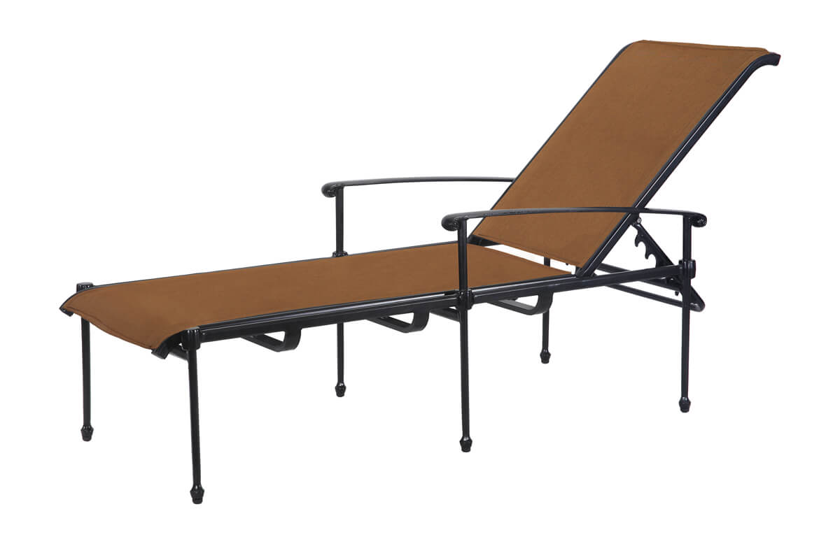 Gensun Morro Bay Padded Sling Chaise Lounge in Carbon