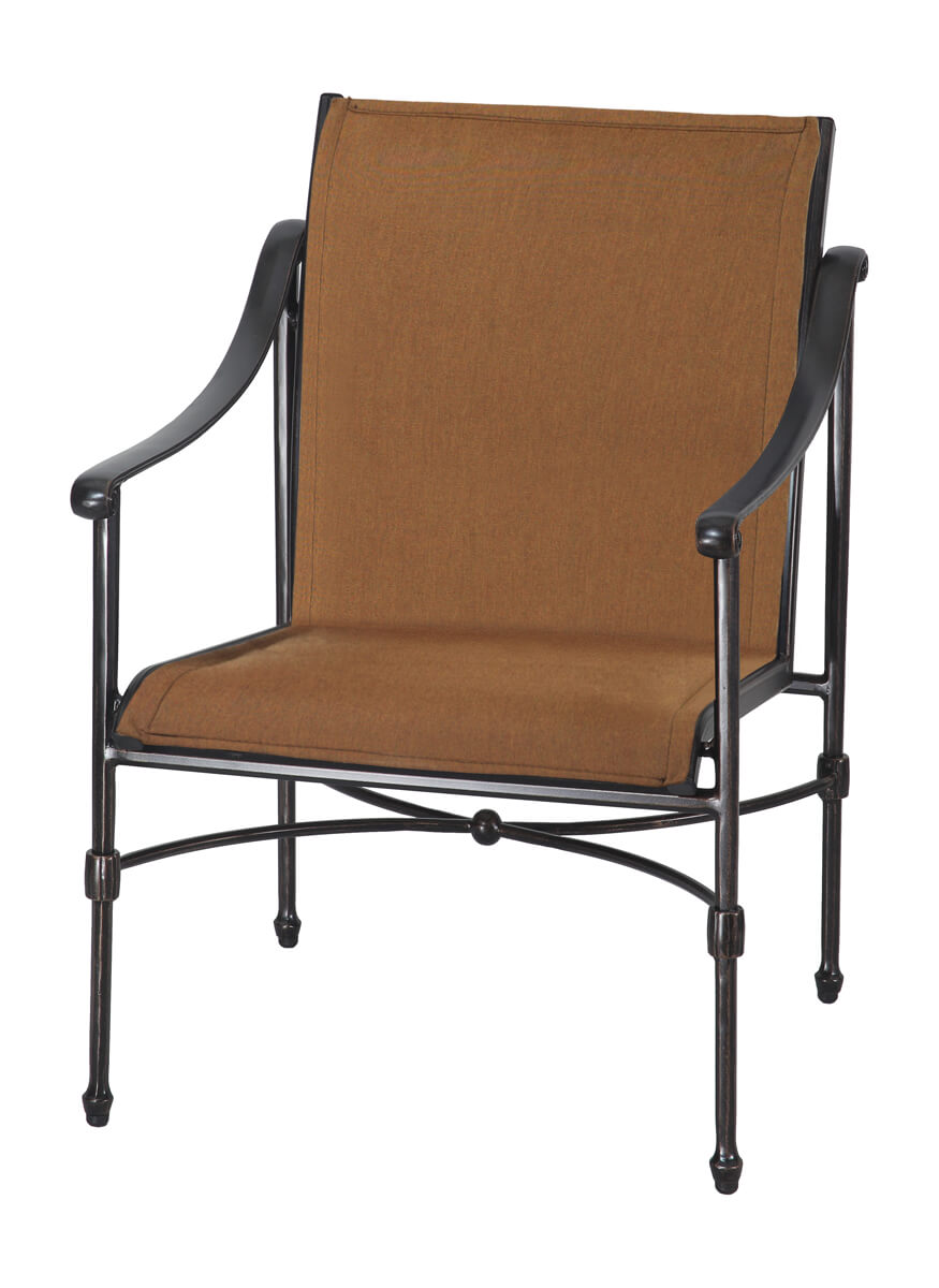 Gensun Morro Bay Padded Sling Dining Chair in Carbon