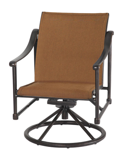 Gensun Morro Bay Padded Sling Swivel Rocking Lounge Chair in Carbon