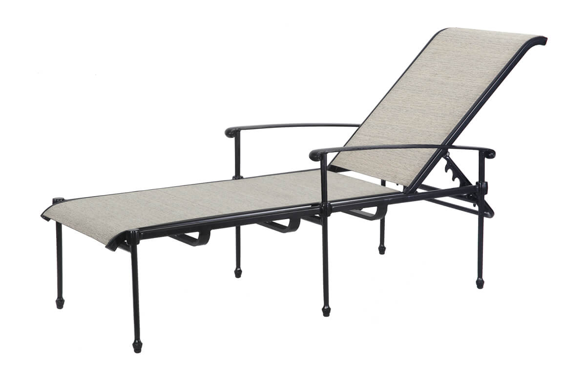 Gensun Morro Bay Sling Chaise Lounge in Carbon