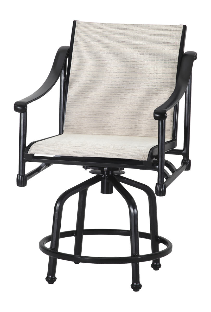 Gensun Morro Bay Sling Swivel Balcony Stool in Carbon