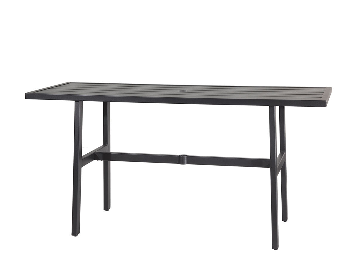Gensun Plank 25" x 72" Rectangular Balcony Table in Carbon
