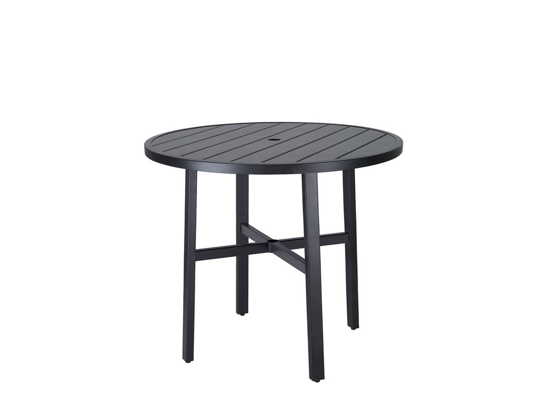 Gensun Plank 44" Round Balcony Table in Carbon