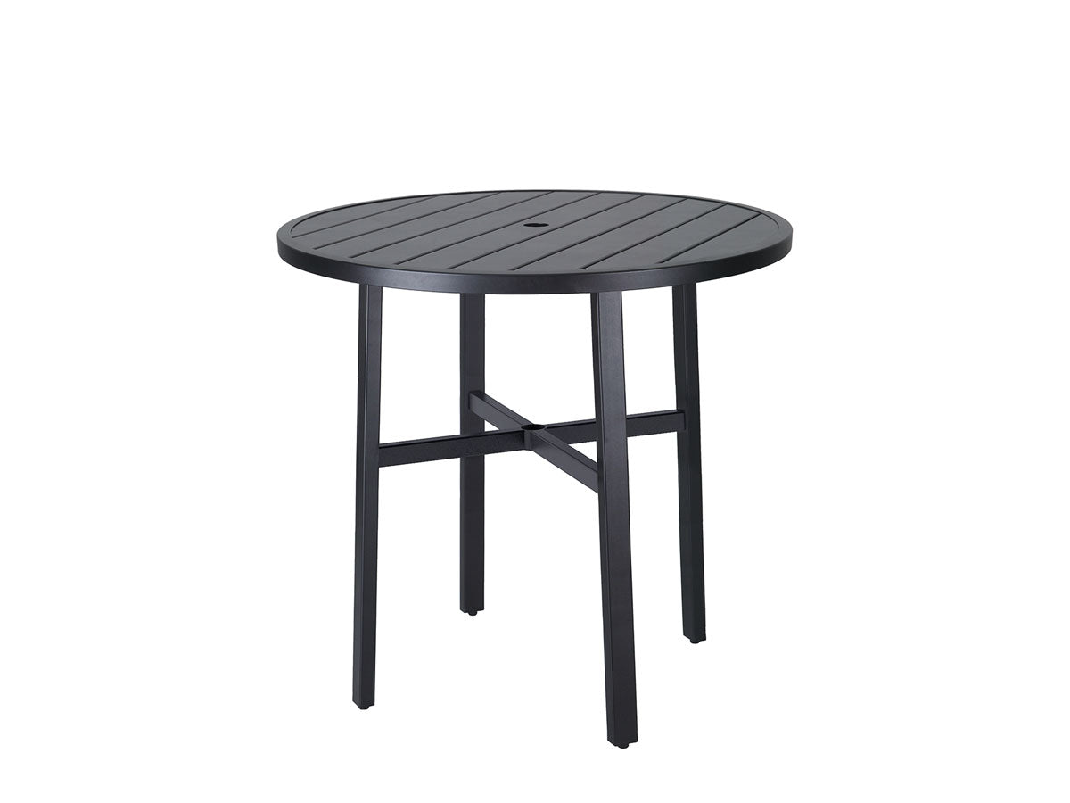 Gensun Plank 44" Round Bar Table in Carbon