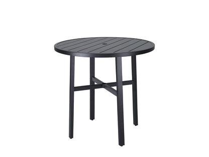 Gensun Plank 44" Round Bar Table in Carbon