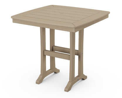POLYWOOD Nautical Trestle 37" Counter Table in Vintage Sahara