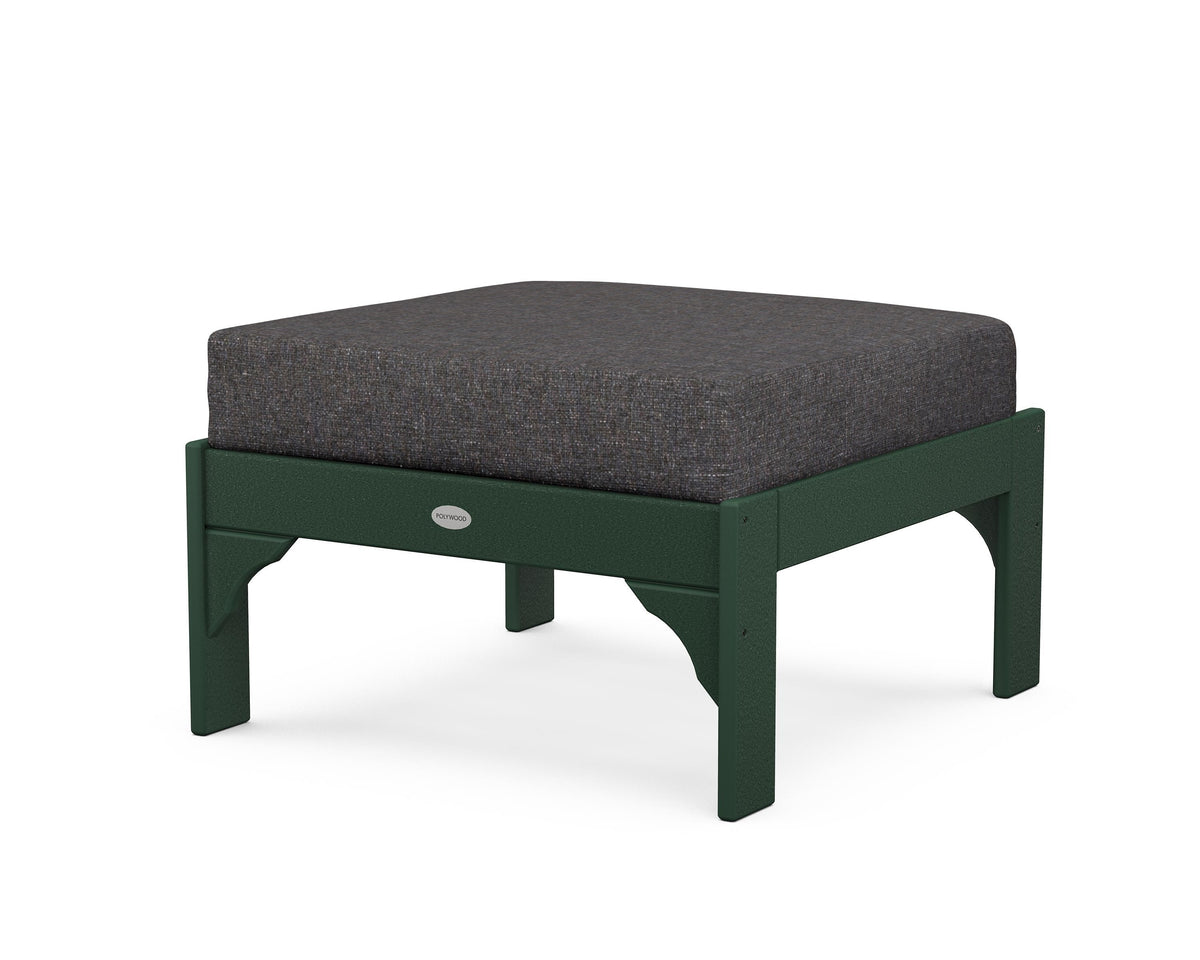 POLYWOOD Vineyard Deep Seating Ottoman in Green / Ash Charcoal