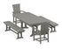 POLYWOOD Quattro 5-Piece Dining Set with Trestle Legs - 38" x 73" Table in Slate Grey