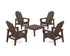 POLYWOOD 5-Piece Vineyard Grand Upright Adirondack Chair Conversation Group in Mahogany