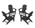 POLYWOOD Nautical 4-Piece Adirondack Conversation Set in Black