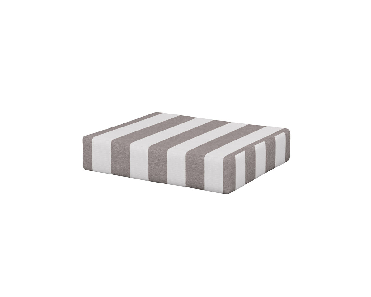 POLYWOOD Acadia Ottoman Cushion in Cabana Stripe Grey Mist
