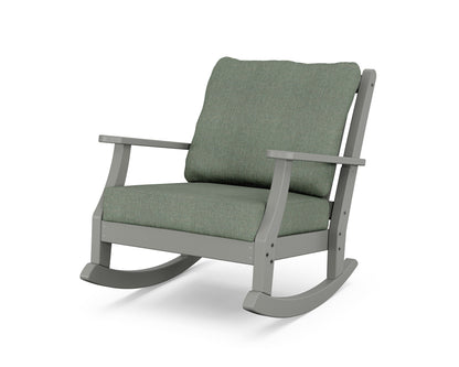 POLYWOOD Wovendale Deep Seating Rocking Chair in Slate Grey / Cast Sage