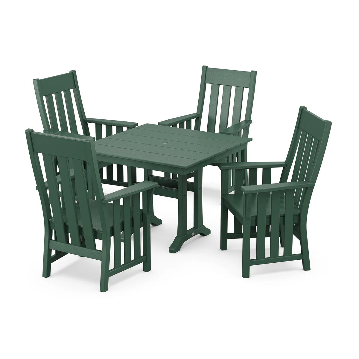 POLYWOOD Acadia 5-Piece Farmhouse Dining Set with Trestle Legs