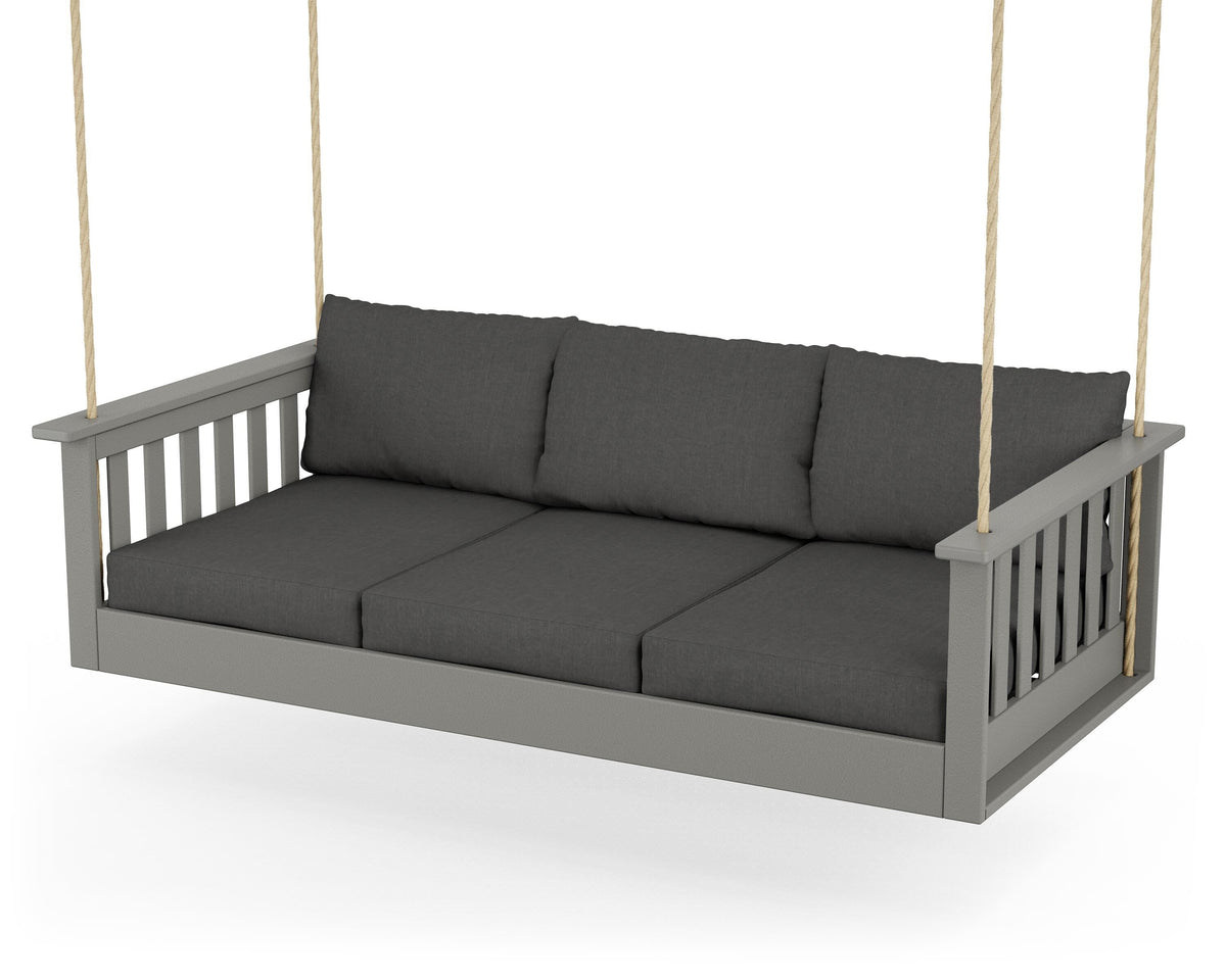 POLYWOOD Vineyard Daybed Swing in Slate Grey / Spectrum Carbon