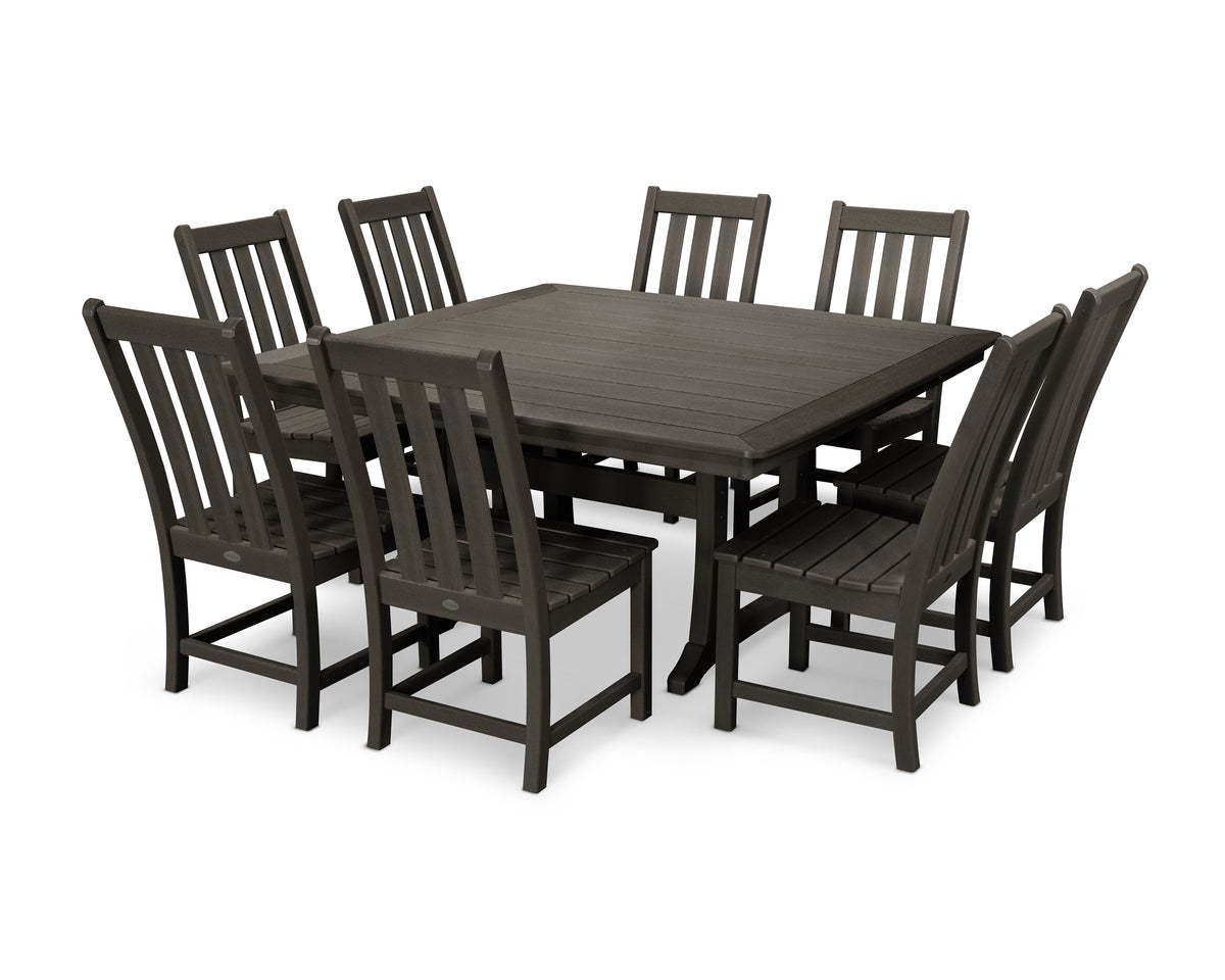 POLYWOOD Vineyard 9-Piece Dining Set in Vintage Coffee