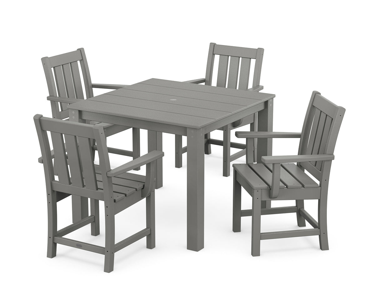 POLYWOOD Oxford 5-Piece Parsons Dining Set in Slate Grey