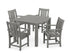 POLYWOOD Oxford 5-Piece Parsons Dining Set in Slate Grey