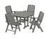 POLYWOOD Nautical Highback Chair 5-Piece Dining Set in Slate Grey
