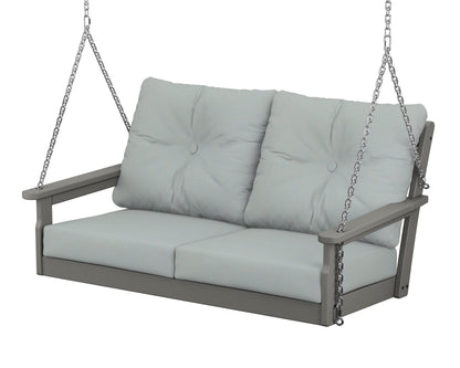 POLYWOOD Vineyard Deep Seating Swing in Slate Grey / Spa