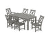 POLYWOOD Braxton Arm Chair 7-Piece Parsons Dining Set in Slate Grey