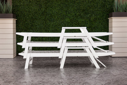 POLYWOOD Nautical Chaise with Arms in White in an outdoor setting (2)
