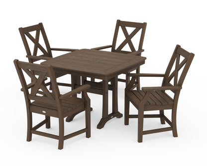 POLYWOOD Braxton 5-Piece Dining Set with Trestle Legs - 37" Table in Kona