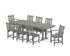POLYWOOD Traditional Garden 9-Piece Dining Set with Trestle Legs in Slate Grey
