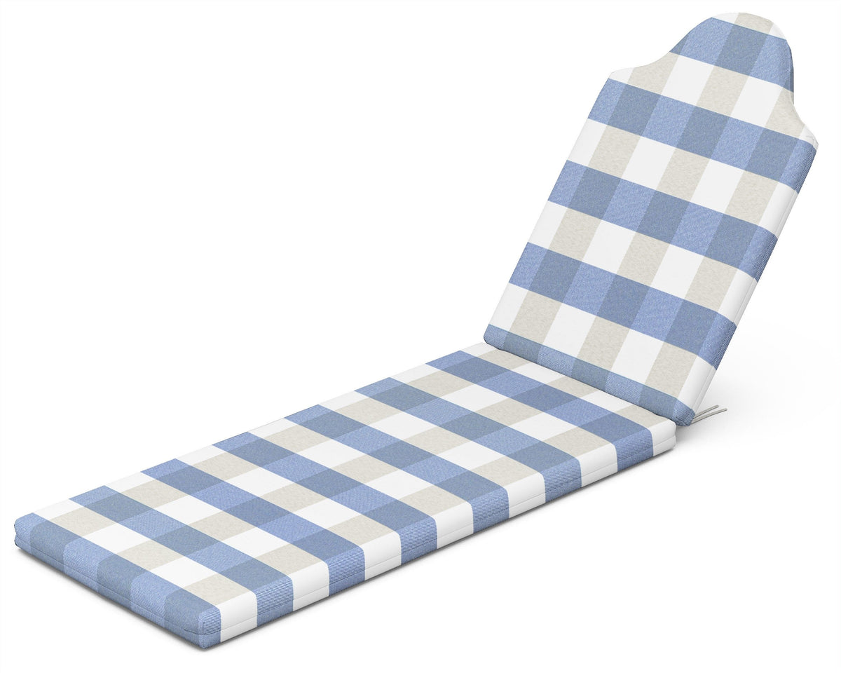 POLYWOOD Chaise Cushion in Buffalo Plaid Sky Blue