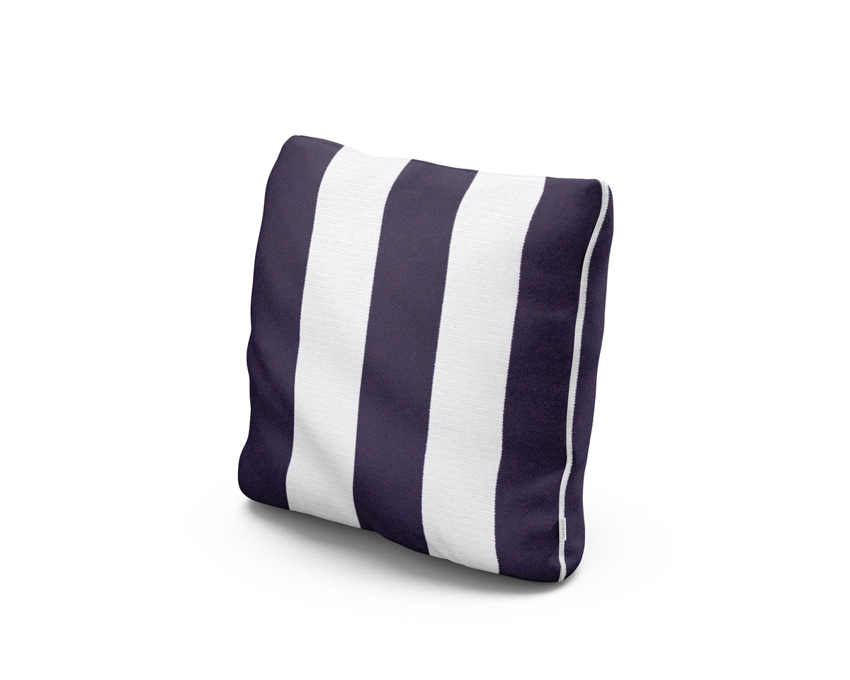 POLYWOOD 16" Outdoor Throw Pillow in Cabana Stripe Navy