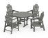 POLYWOOD Long Island 5-Piece Round Farmhouse Dining Set in Slate Grey