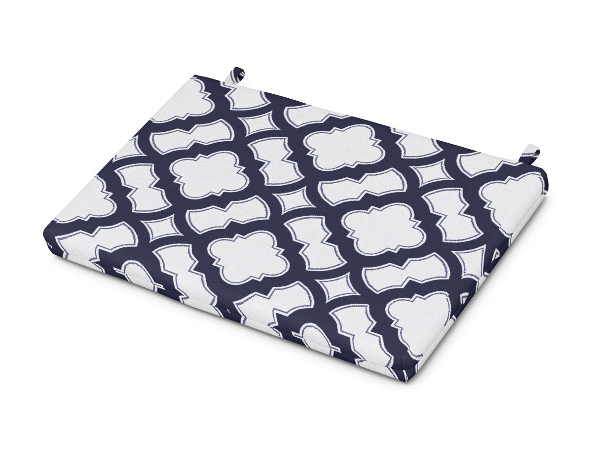 POLYWOOD Eastport Lounge Chair Cushion in Trellis Navy