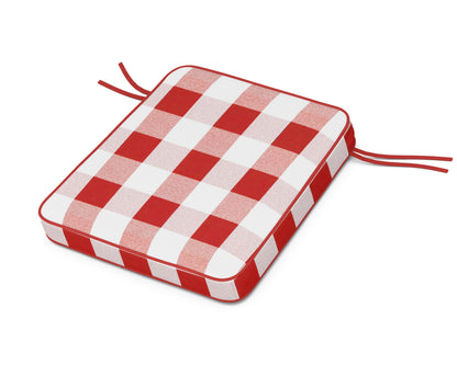 POLYWOOD Chinoiserie Rocker Seat Cushion in Buffalo Plaid Crimson