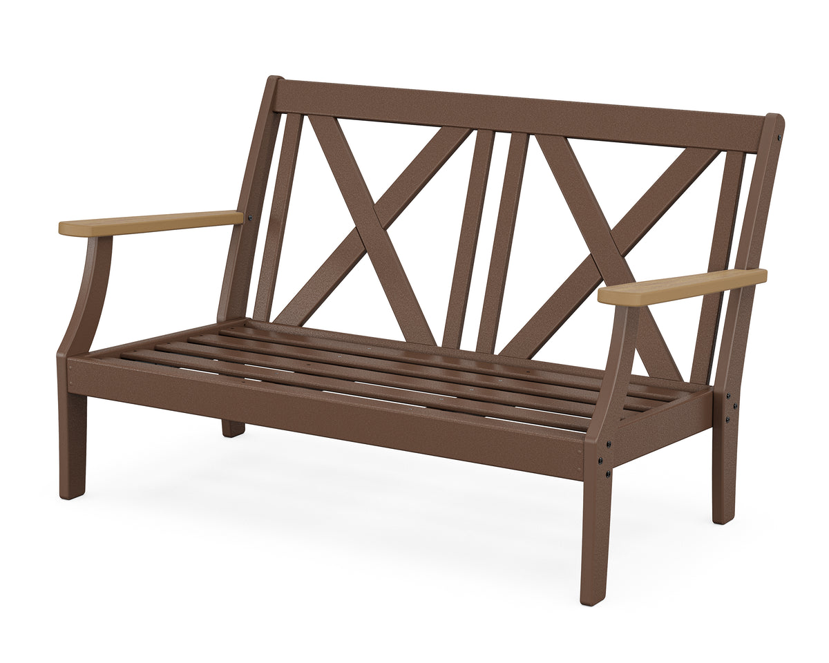 POLYWOOD Braxton Deep Seating Loveseat Frame in Mahogany / Natural