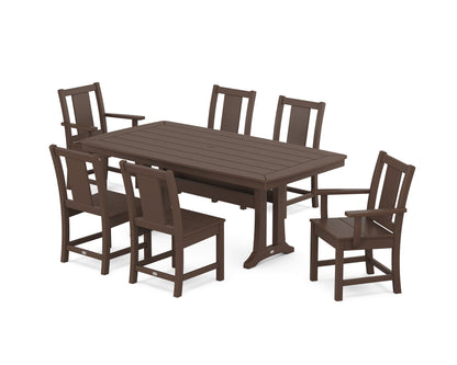 POLYWOOD Prairie 7-Piece Dining Set with Trestle Legs in Mahogany