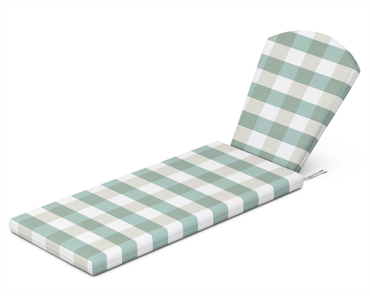 POLYWOOD Chaise Cushion in Buffalo Plaid Glacier Spa