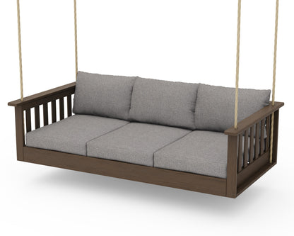 POLYWOOD Vineyard Daybed Swing in Kona / Grey Mist