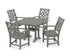 POLYWOOD Wovendale 5-Piece Farmhouse Dining Set with Trestle Legs in Slate Grey
