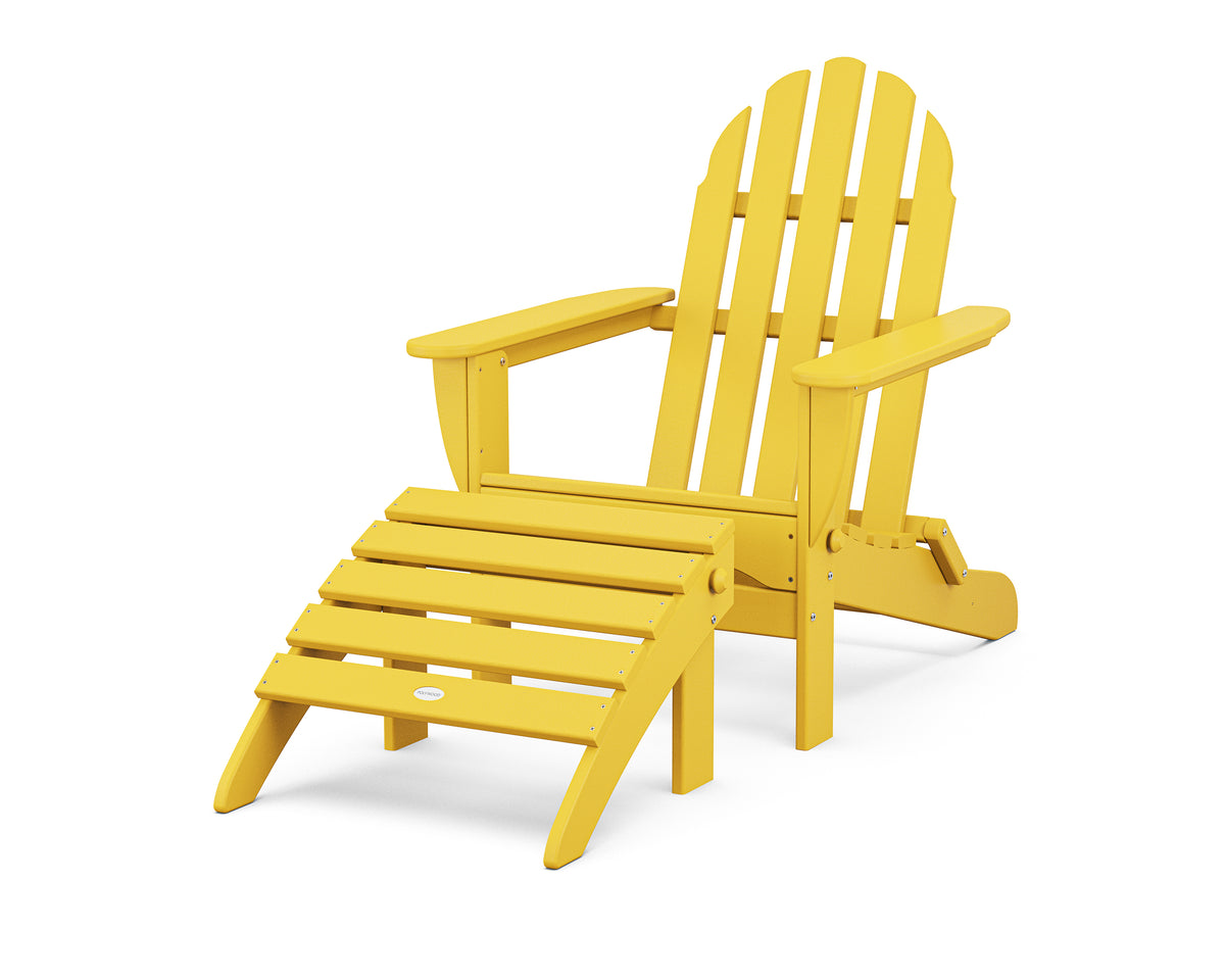 POLYWOOD Classic Adirondack 2-Piece Set in Lemon
